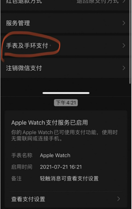 applewatch可不可以微信支付2021