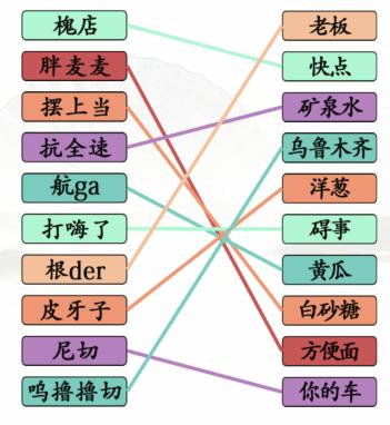 汉字找茬王连线疆普通关攻略