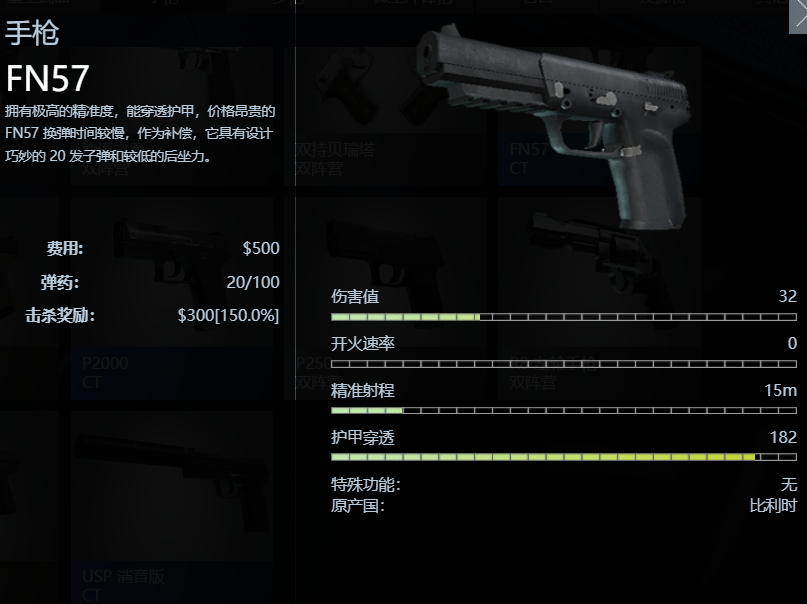 CSGO手枪FN57武器图鉴介绍