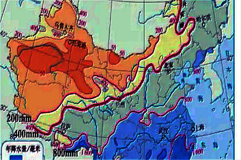 200毫米等降水量线的分界线