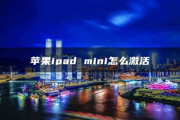 苹果ipad mini怎么激活