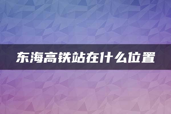 东海高铁站在什么位置