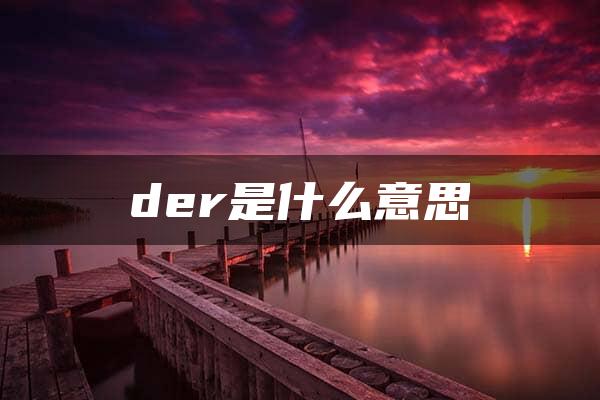 der是什么意思