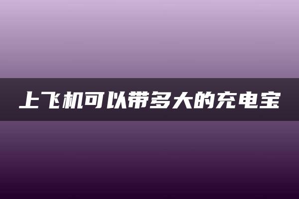 上飞机可以带多大的充电宝