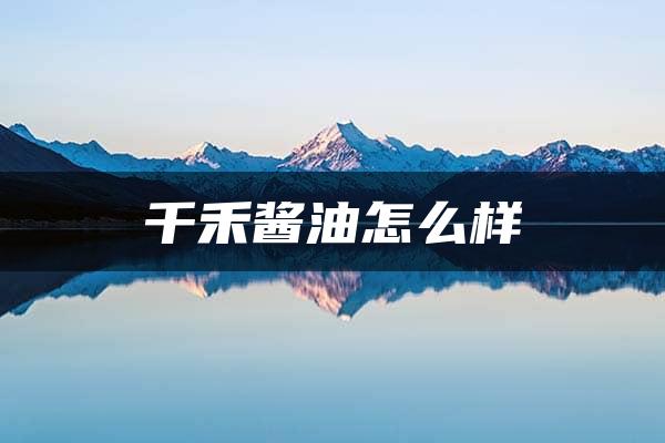 千禾酱油怎么样