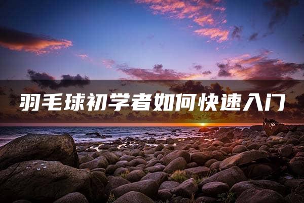 羽毛球初学者如何快速入门