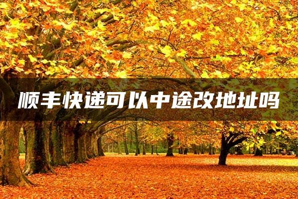 顺丰快递可以中途改地址吗