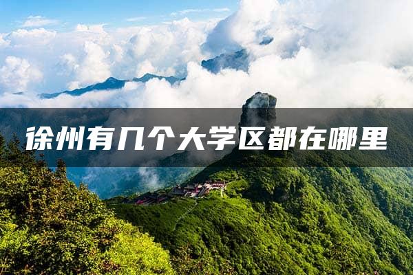 徐州有几个大学区都在哪里