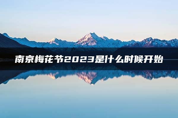 南京梅花节2023是什么时候开始