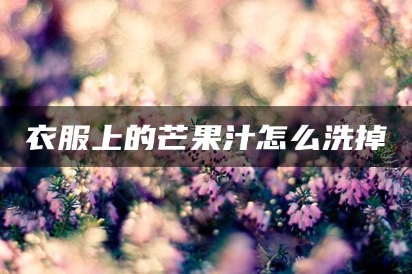 衣服上的芒果汁怎么洗掉