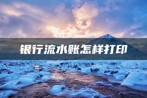 银行流水账怎样打印