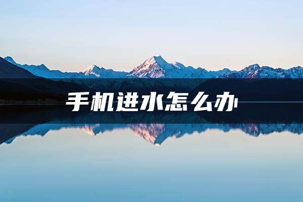 手机进水怎么办