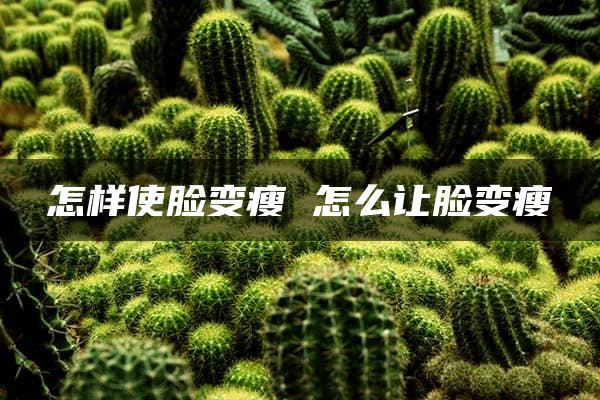 怎样使脸变瘦 怎么让脸变瘦