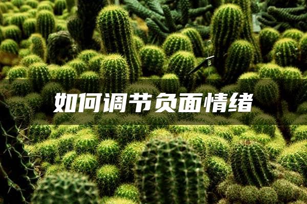 如何调节负面情绪