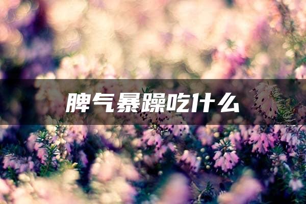 脾气暴躁吃什么