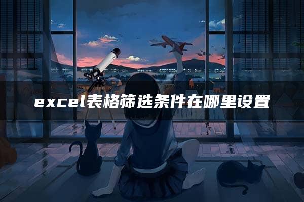 excel表格筛选条件在哪里设置