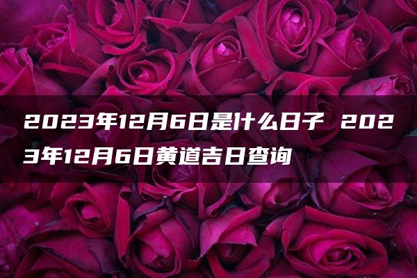 2023年12月6日是什么日子 2023年12月6日黄道吉日查询