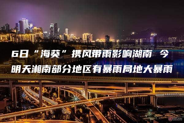 6日“海葵”携风带雨影响湖南 今明天湘南部分地区有暴雨局地大暴雨