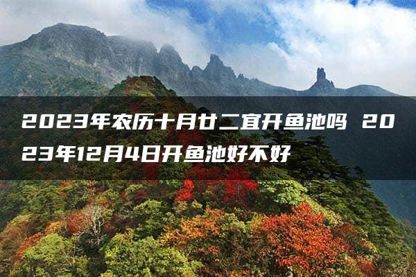 2023年农历十月廿二宜开鱼池吗 2023年12月4日开鱼池好不好