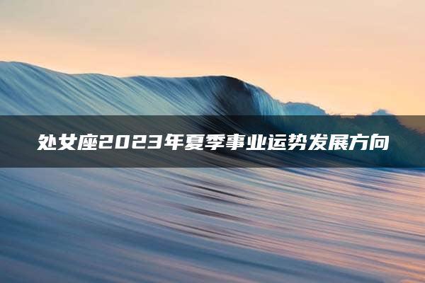 处女座2023年夏季事业运势发展方向