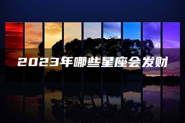 2023年哪些星座会发财