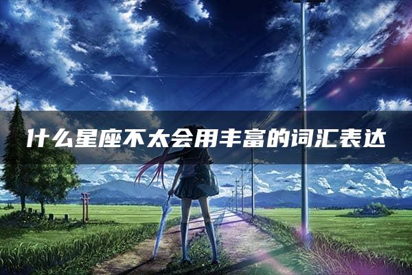 什么星座不太会用丰富的词汇表达