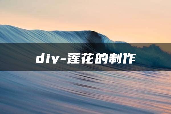 diy-莲花的制作