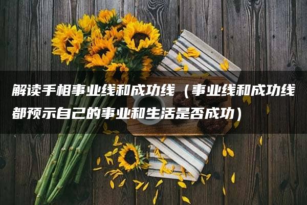 解读手相事业线和成功线（事业线和成功线都预示自己的事业和生活是否成功）