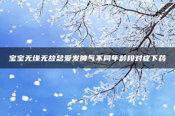 宝宝无缘无故总爱发脾气不同年龄段对症下药