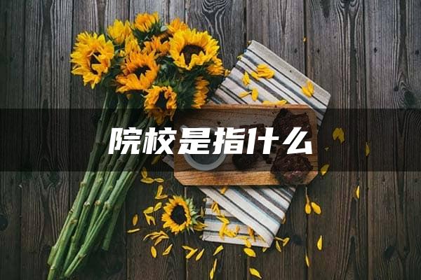 院校是指什么