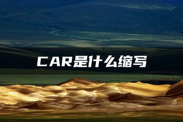 CAR是什么缩写