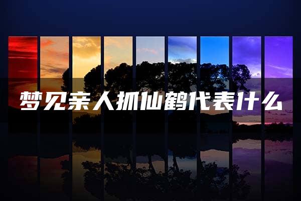 梦见亲人抓仙鹤代表什么