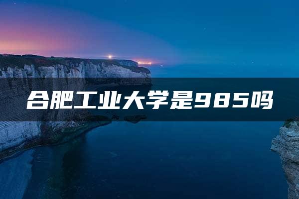 合肥工业大学是985吗