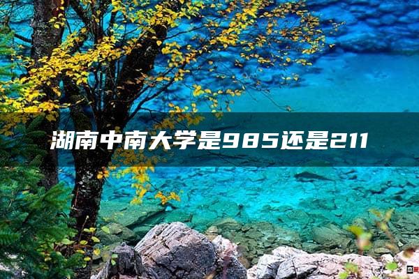 湖南中南大学是985还是211