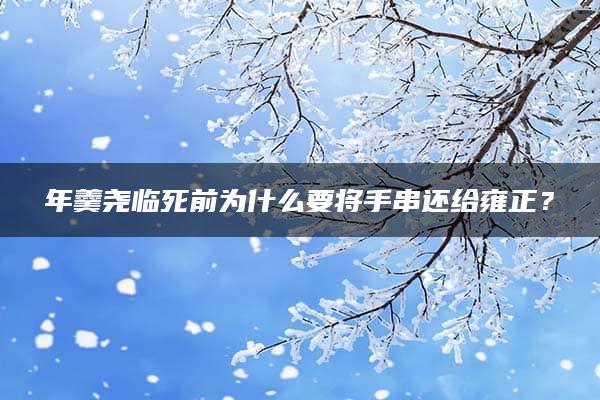 年羹尧临死前为什么要将手串还给雍正？