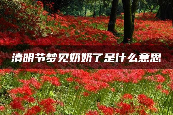 清明节梦见奶奶了是什么意思