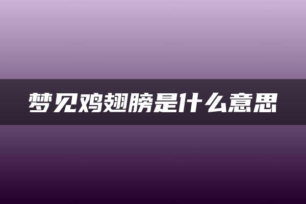 梦见鸡翅膀是什么意思