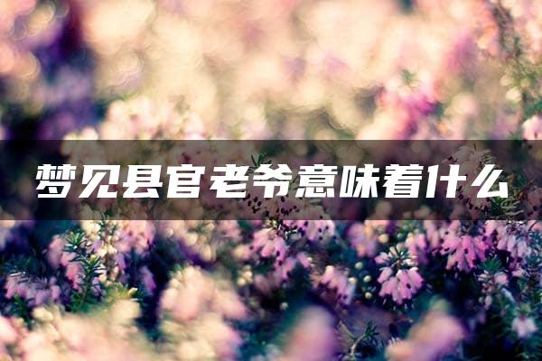 梦见县官老爷意味着什么