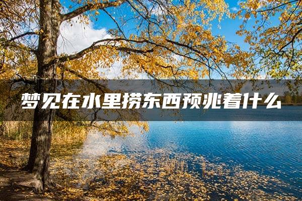 梦见在水里捞东西预兆着什么