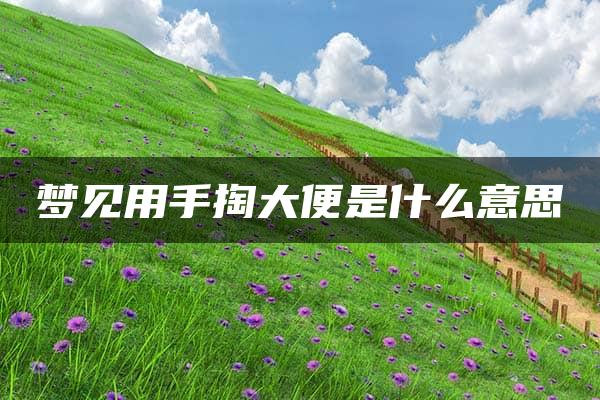 梦见用手掏大便是什么意思