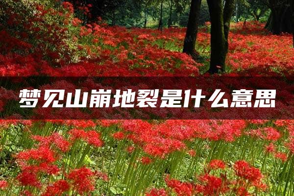 梦见山崩地裂是什么意思