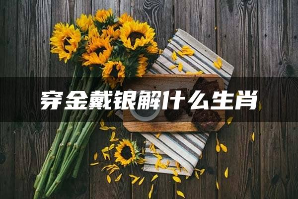 穿金戴银解什么生肖