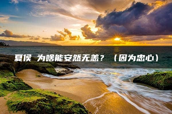 夏侯惇为啥能安然无恙？（因为忠心）