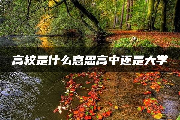 高校是什么意思高中还是大学