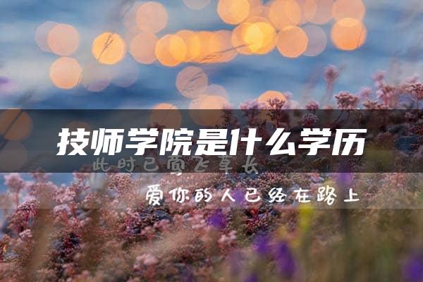 技师学院是什么学历