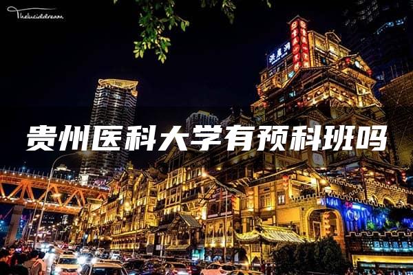 贵州医科大学有预科班吗