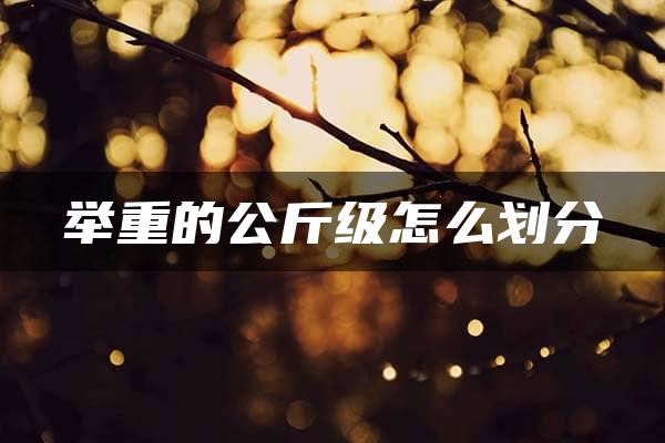 举重的公斤级怎么划分