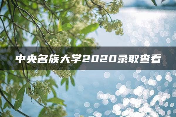 中央名族大学2020录取查看