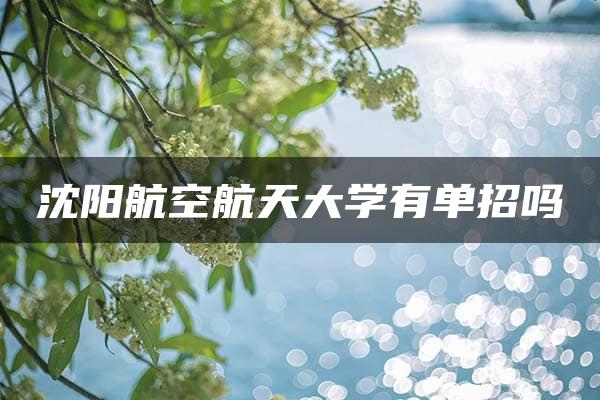 沈阳航空航天大学有单招吗