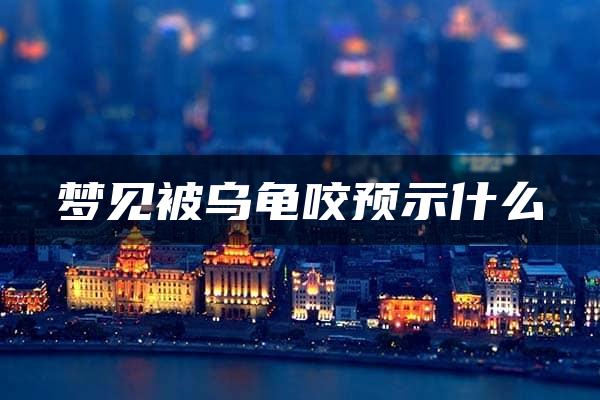 梦见被乌龟咬预示什么